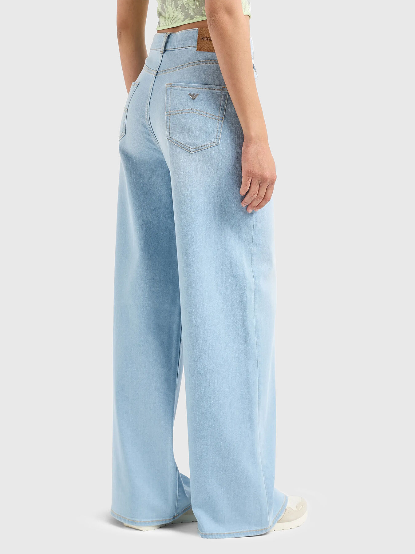 Jeans with wide legs in light blue brand EMPORIO ARMANI