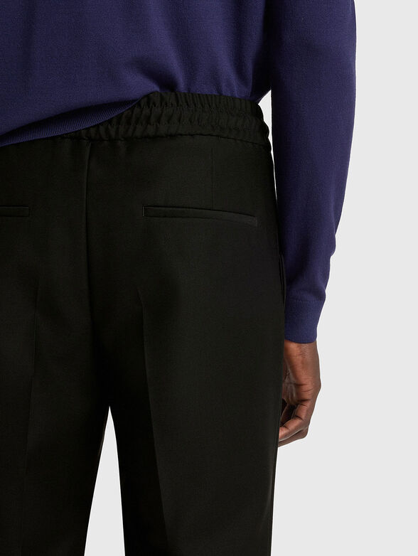 Slim fit wool blend trousers - 3