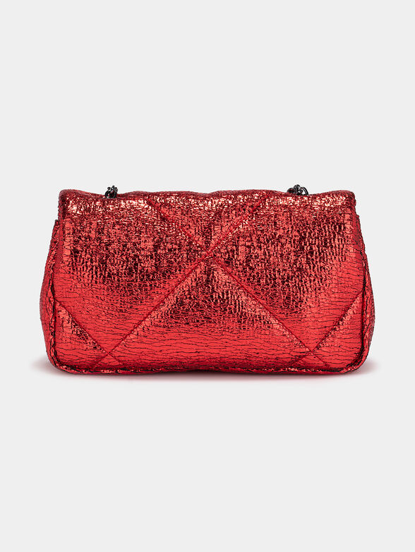 Red crossbody bag with glamorous effect - 3