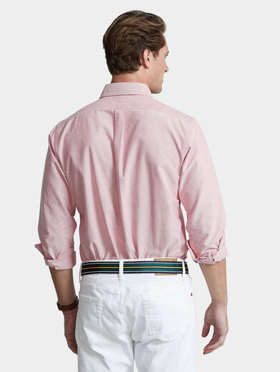 Pink shirt with collar buttons and color logo - 2