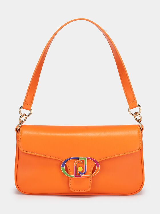 Оранжева чанта с контрастна катарама - 1