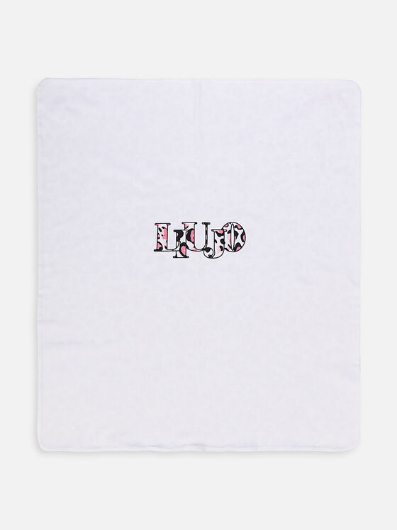 Памучно одеяло с лого надпис - 1