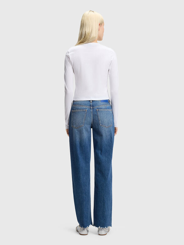 Cropped blouse with rhinestones - 3