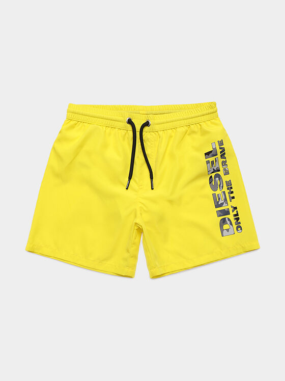 Swim shorts with camouflage logo - 1