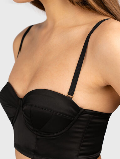 Black satin bustier - 5