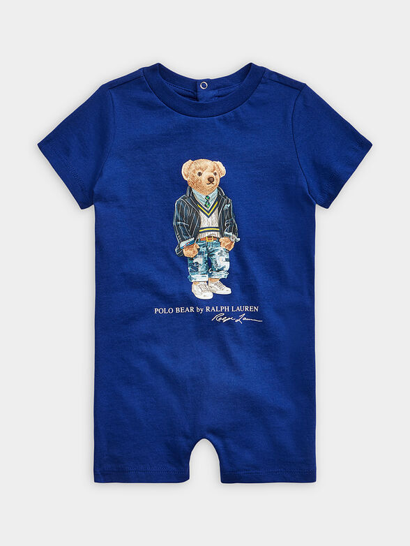 Blue jumpsuit with accent print - 1