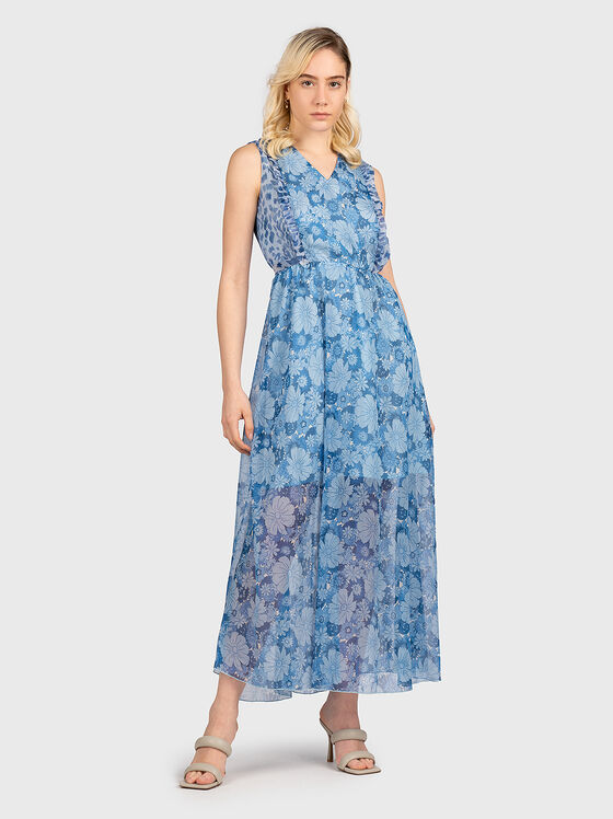 Sleeveless dress with floral print - 1