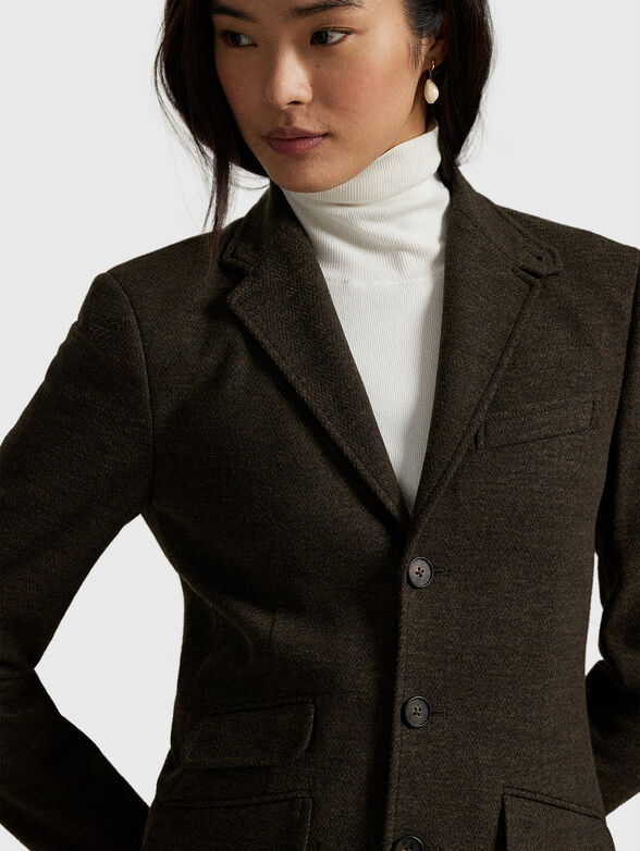 Slim wool blend blazer - 4