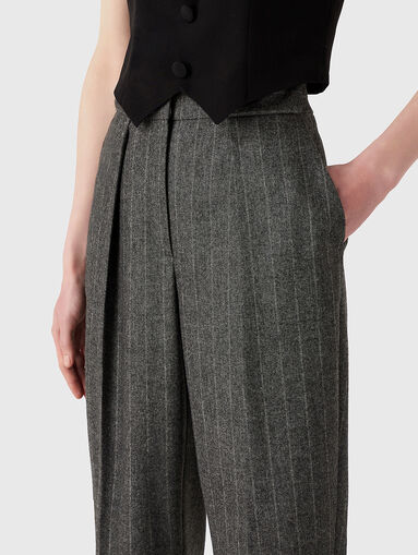 High-waisted wool blend trousers - 3