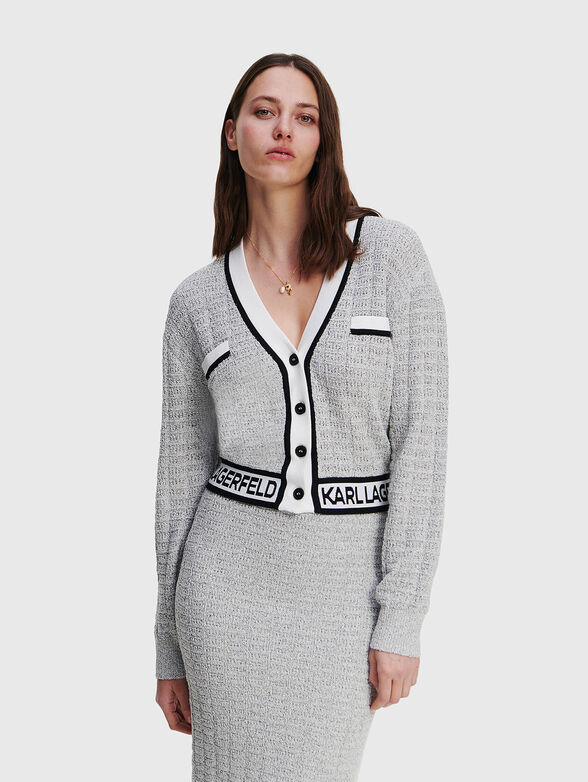 Cardigan with contrasting elements - 1