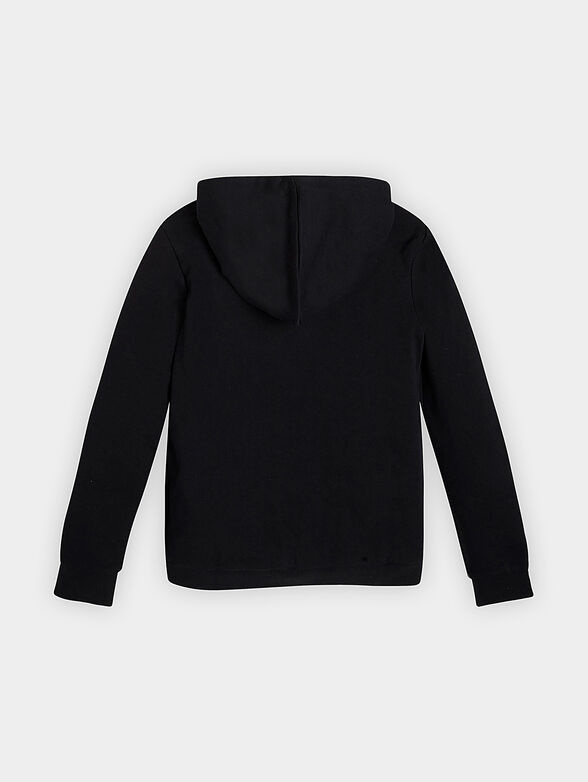 Black hooded sweatshirt with triangular logo - 2