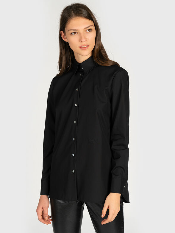 Cotton shirt with bead logo - 1