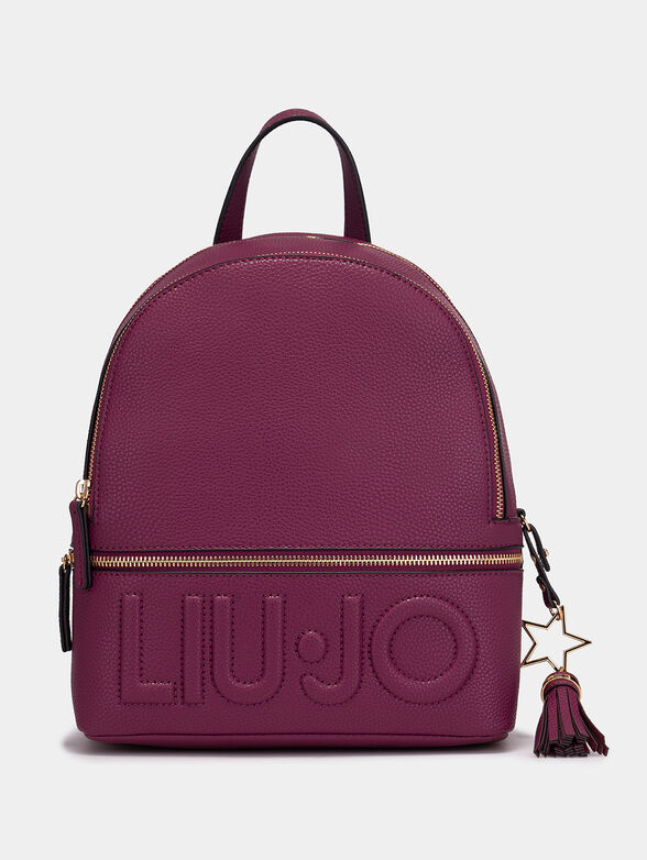 Backpack with embossed logo and pendant - 1