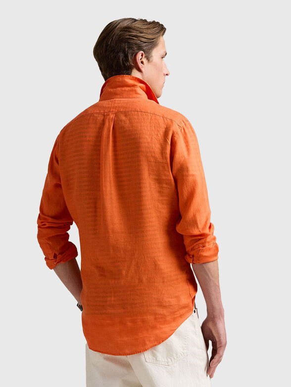 Linen shirt with embroidered logo - 3