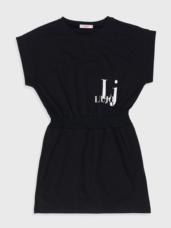 Cotton dress with logo detail - 1