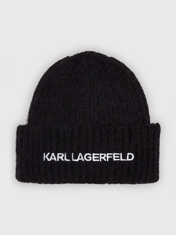 Knitted hat with contrast logo - 1