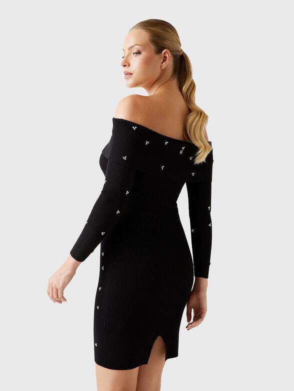 ALISHA rhinestones mini sweater dress - 2
