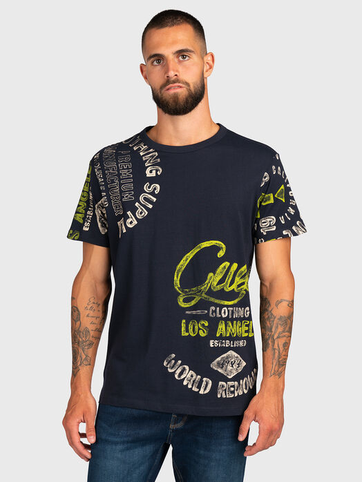 WORD RENOWNED dark blue print T-shirt 