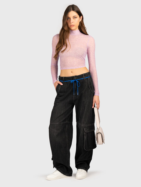 Cargo jeans with waist tie - 5