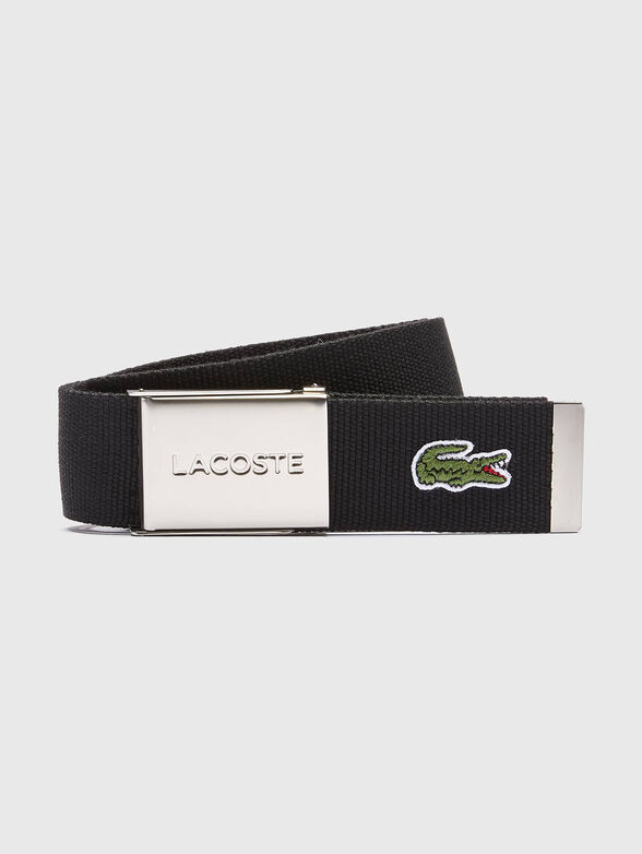 Beige textile belt with logo - 1