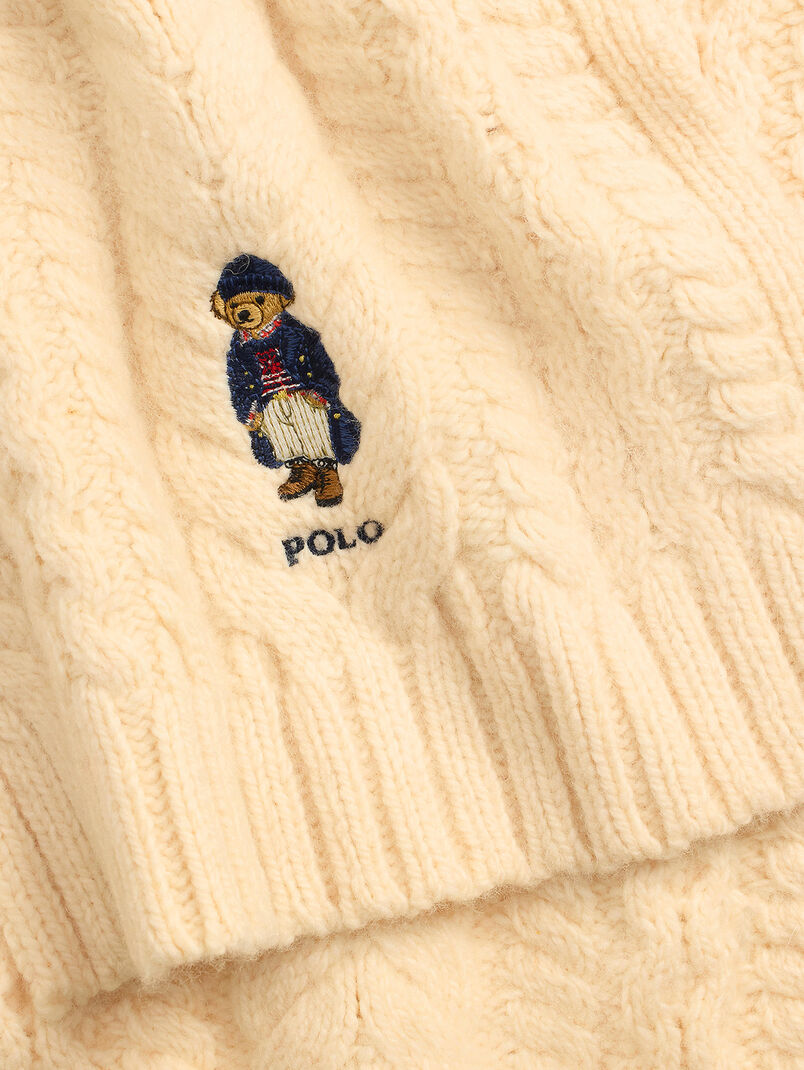 Knitted scarf with Polo Bear logo - 3