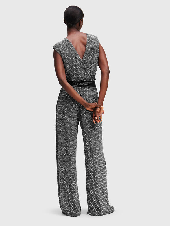 V-neck jumpsuit with rhinestones - 2