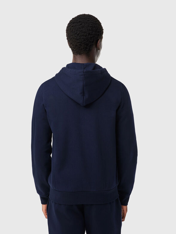 Cotton hooded sweatshirt in blue - 3