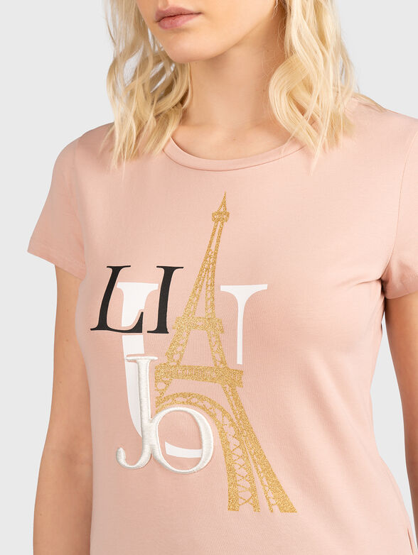 Black T-shirt with contarsting logo print - 4