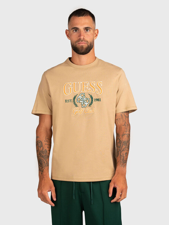Crew neck T-shirt with logo embroidery - 1