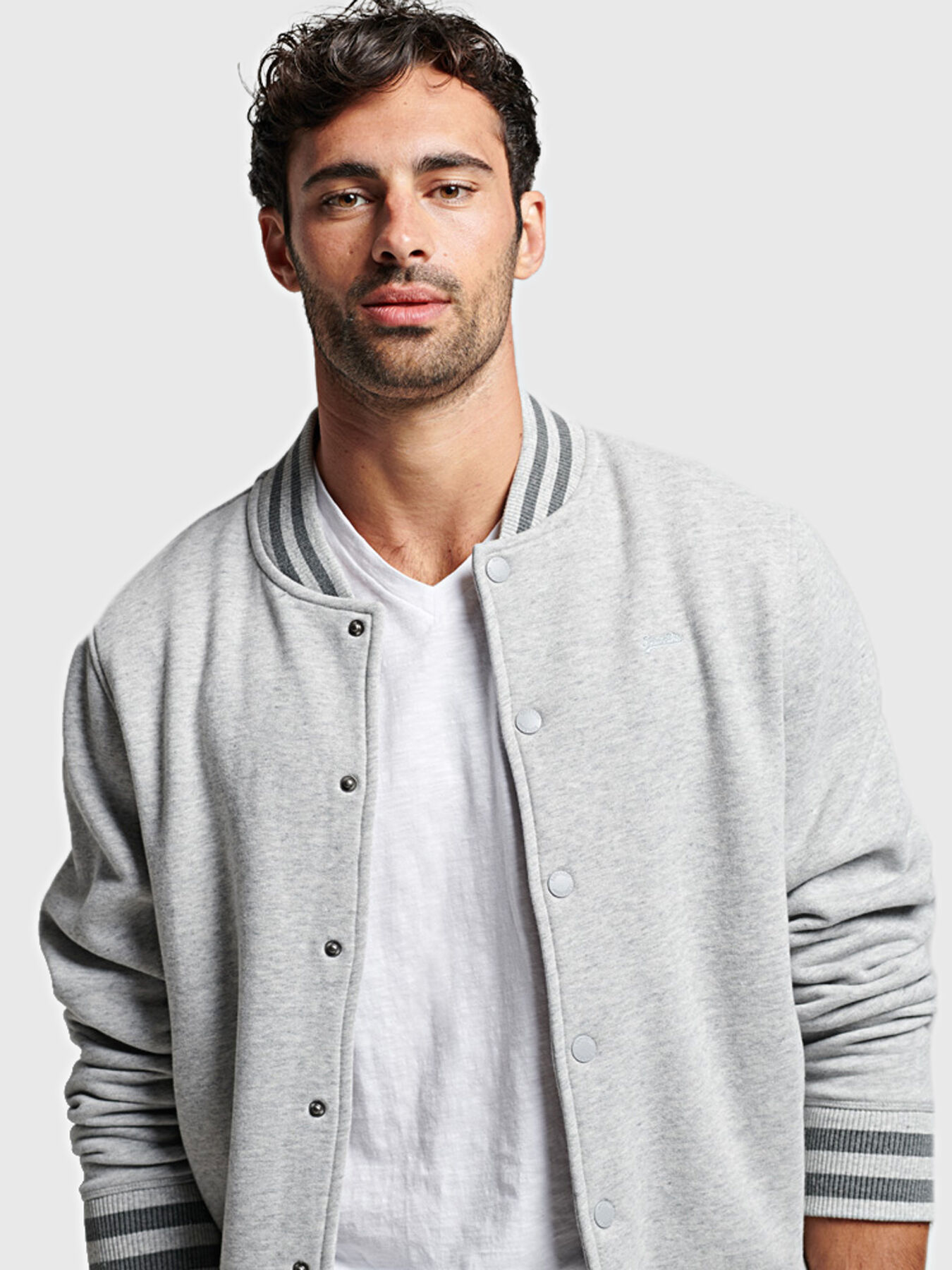 Superdry grey bomber jacket hotsell