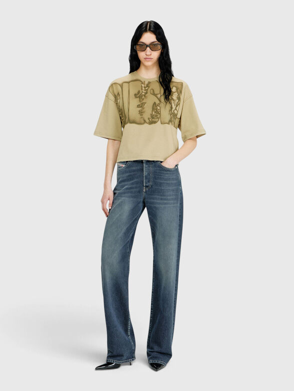 Cropped T-shirt with logo print - 2