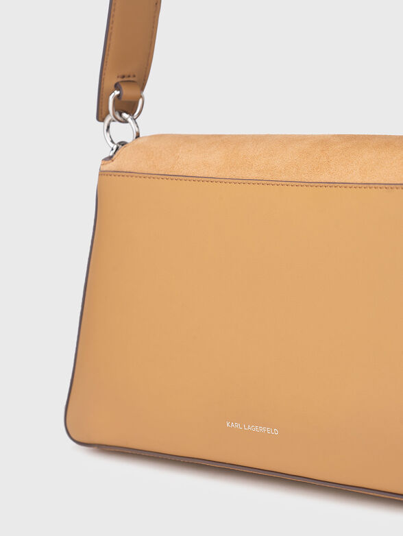 Leather and suede bag with accent logo - 5