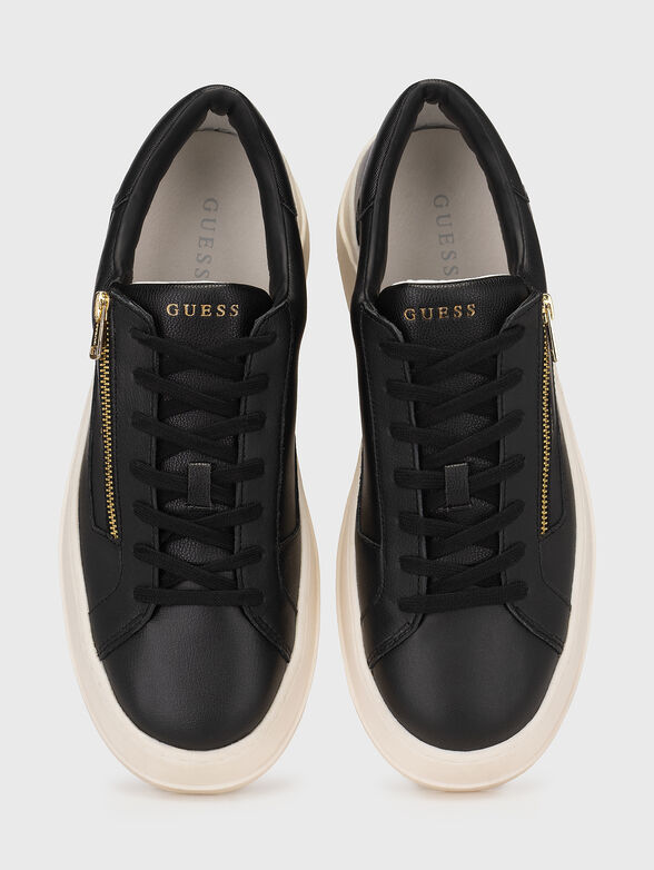 Black leather zipped shoes - 6