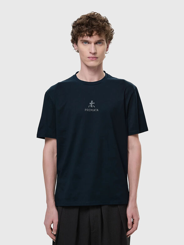 Dark blue cotton T-shirt - 1