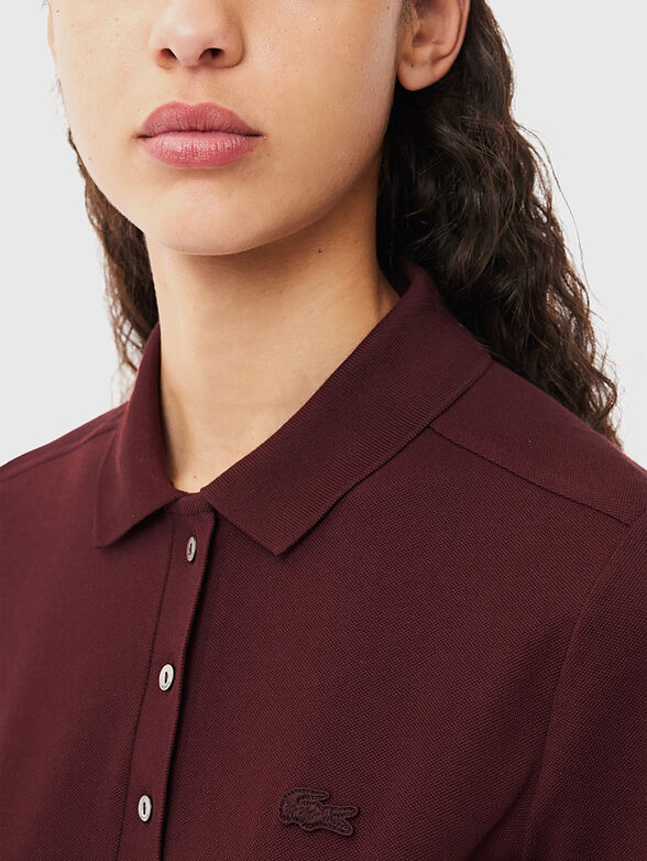Burgundy cotton polo shirt - 4
