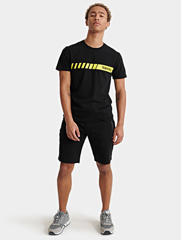 Black t-shirt with contrasting tape - 1