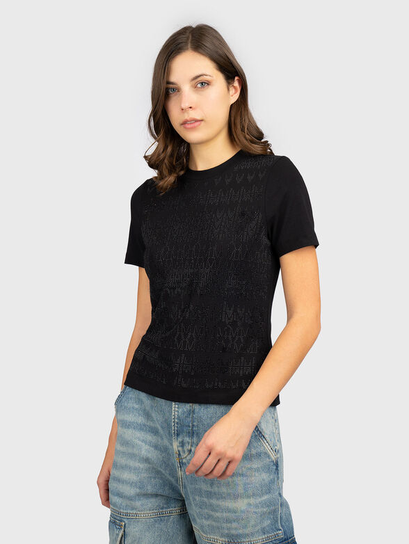 ANNA crew neck T-shirt with rhinestones - 1