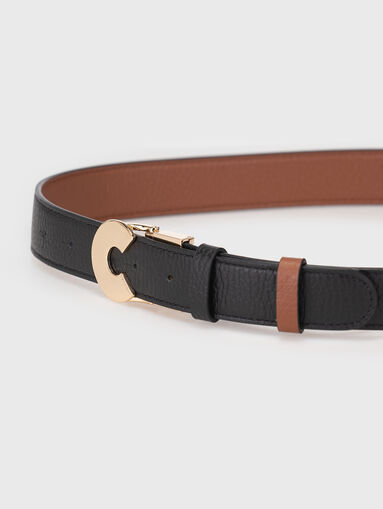 Reversible belt with gold buckle  - 3