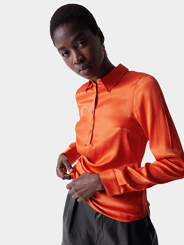Orange satin shirt - 1
