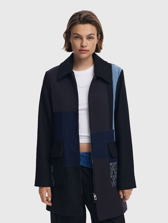 Straight patchwork coat - 1