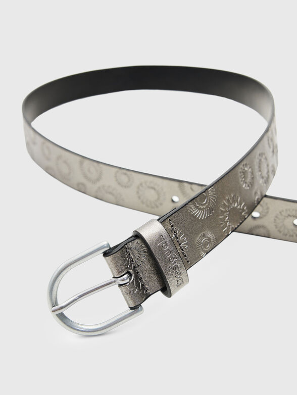 Faux leather silver belt - 1