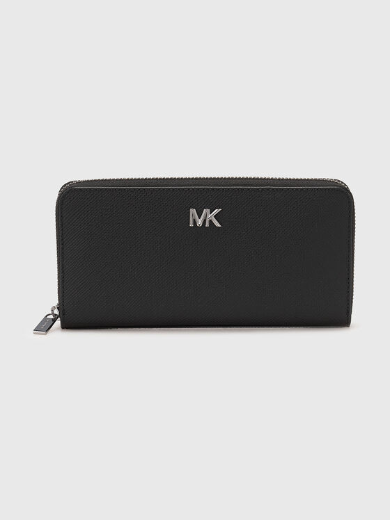 Leather wallet with logo - 1