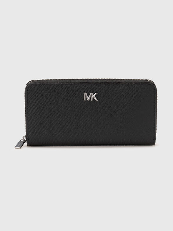 Leather wallet with logo - 0