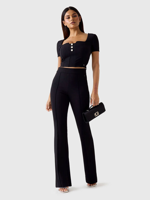 EVELINA flared pants in black - 4