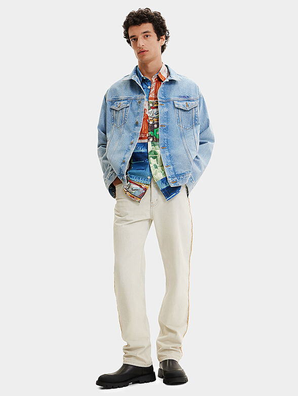 Denim jacket with accent back - 6