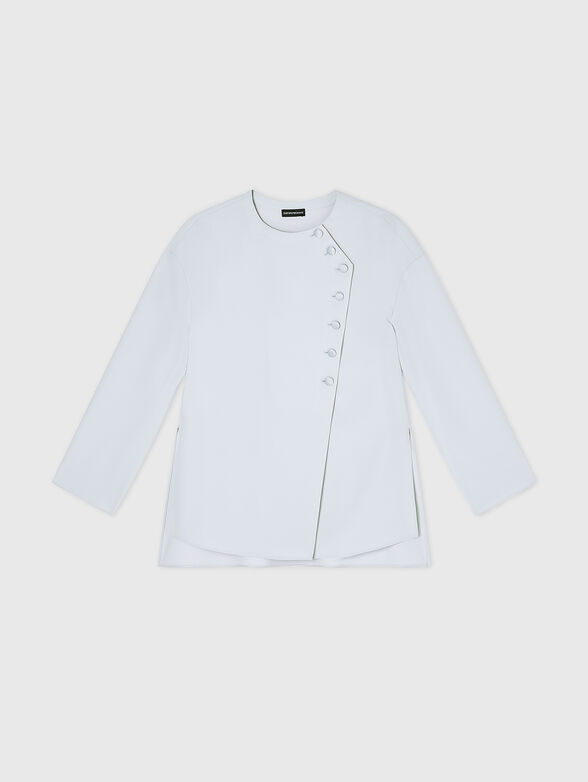 Asymmetrical blouse with oval neckline - 1