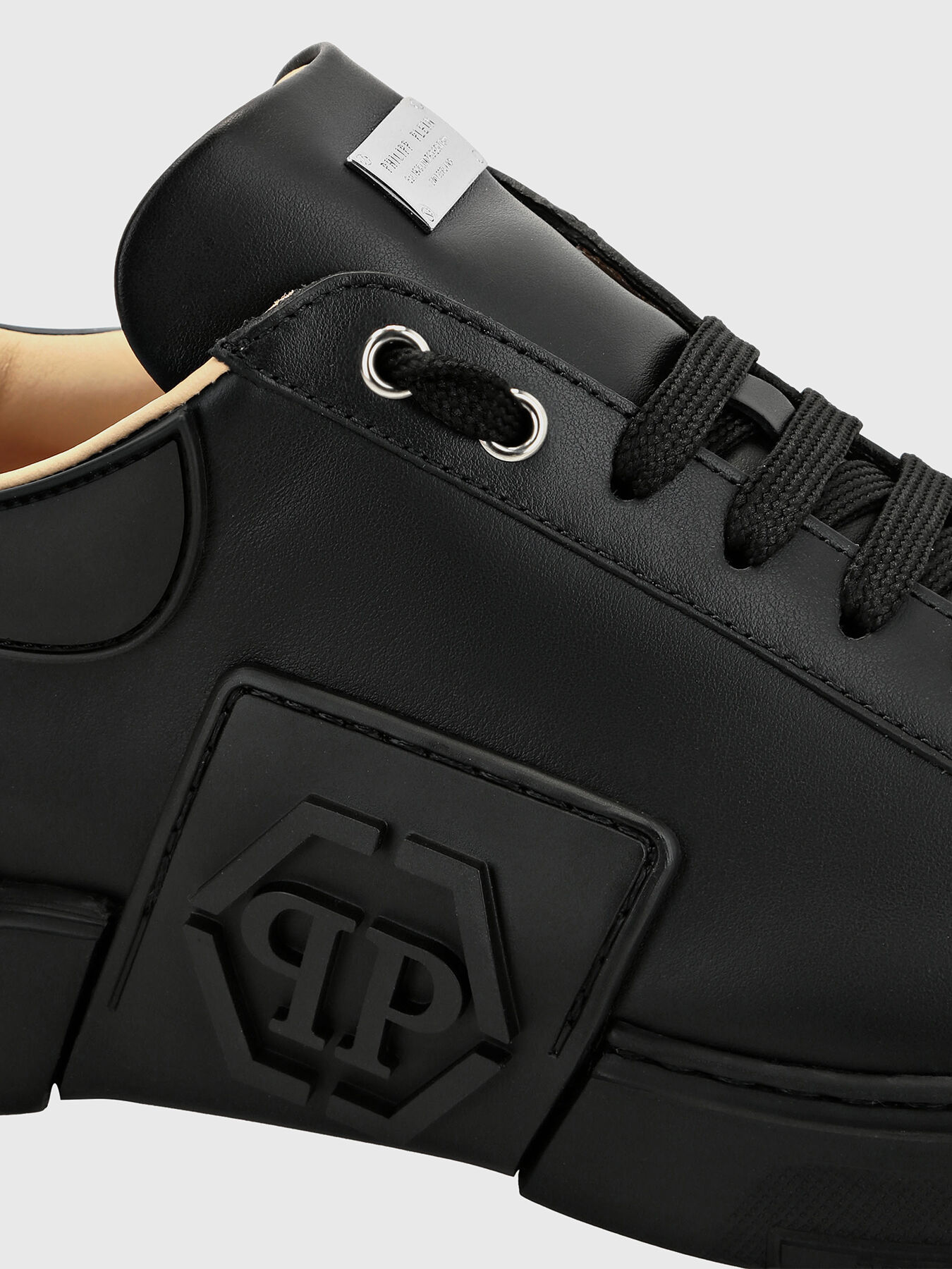 PHANTOM KICK$ black leather shoes brand PHILIPP PLEIN