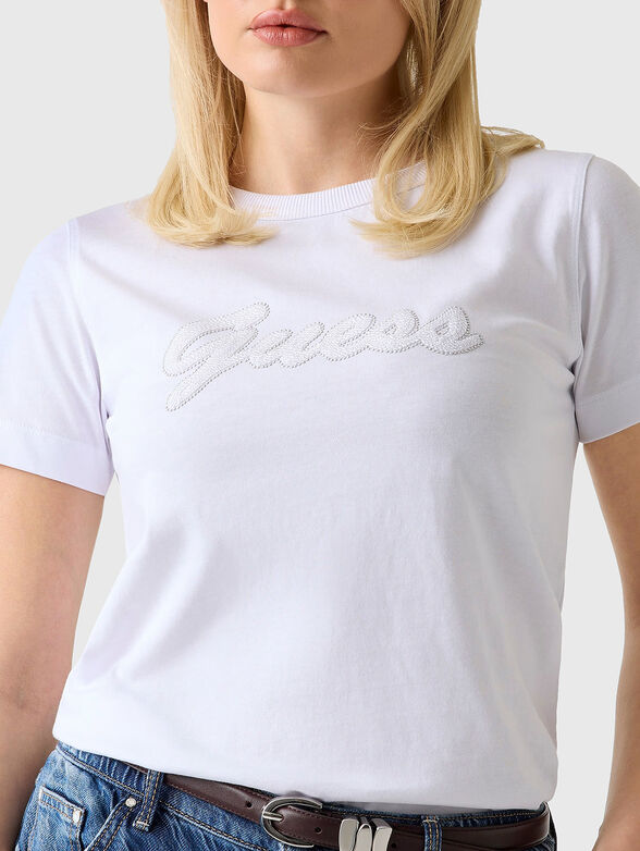 Cotton T-shirt with a round neckline - 4