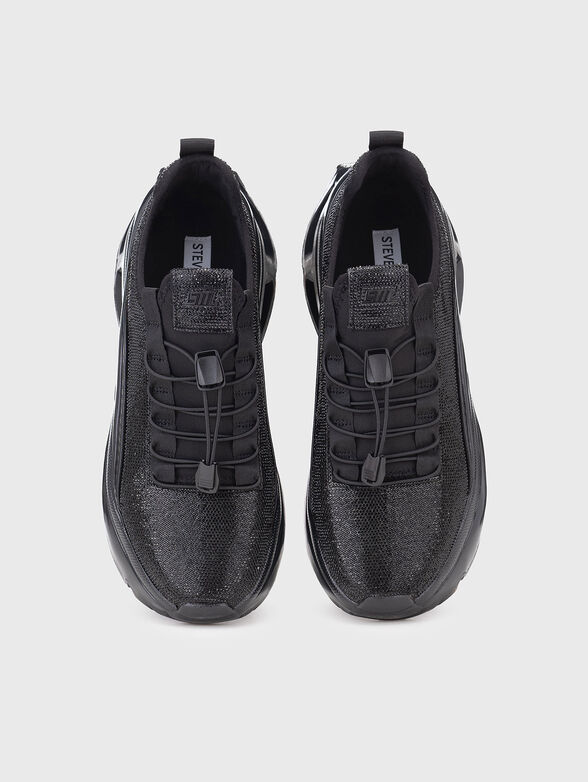 Black sports shoes with rhinestones - 6