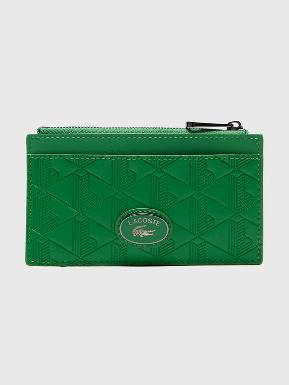 Monogrammed logo card holder with zip - 1